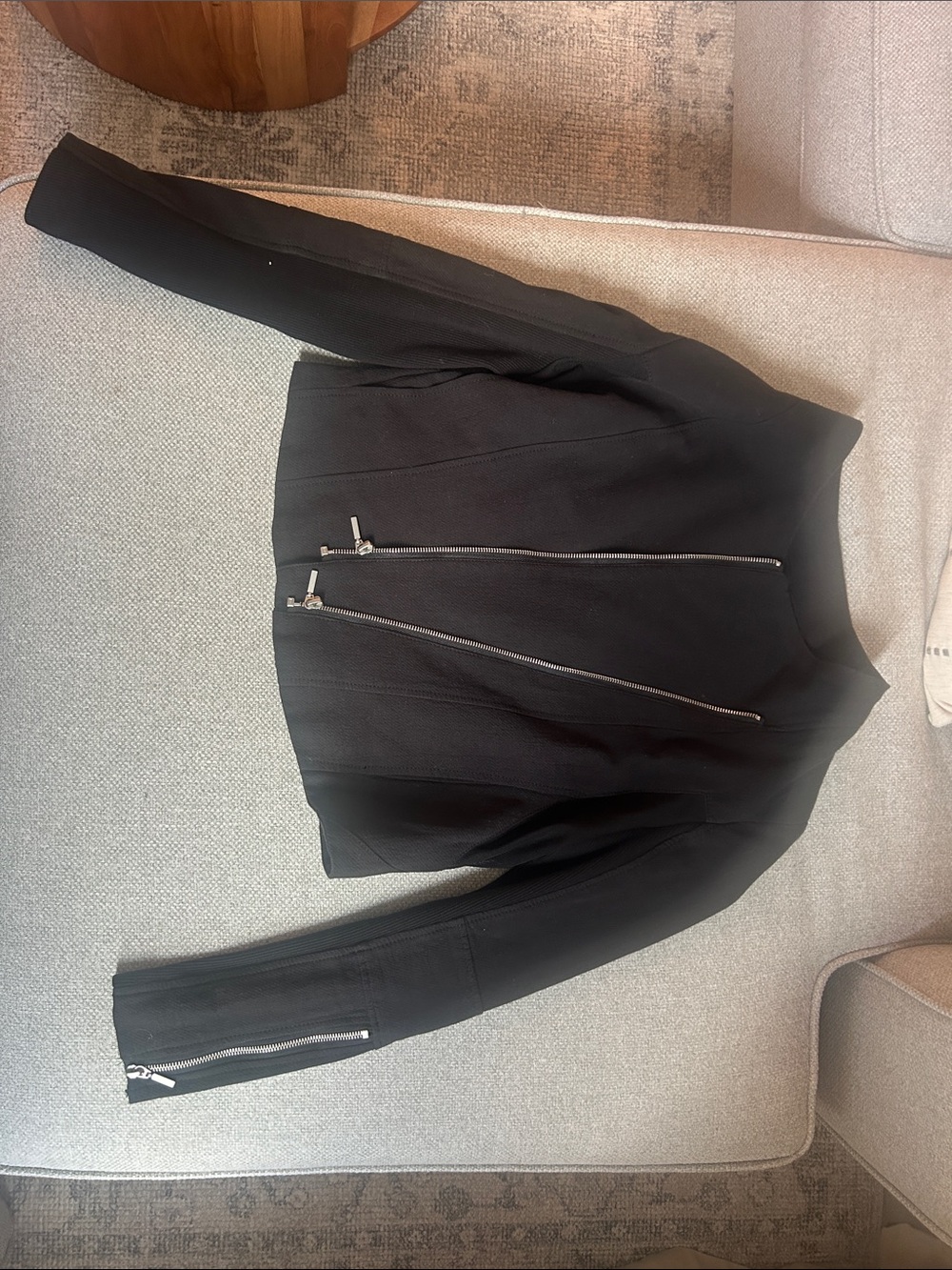 Blank NYC Black Asymmetrical Zip Jacket